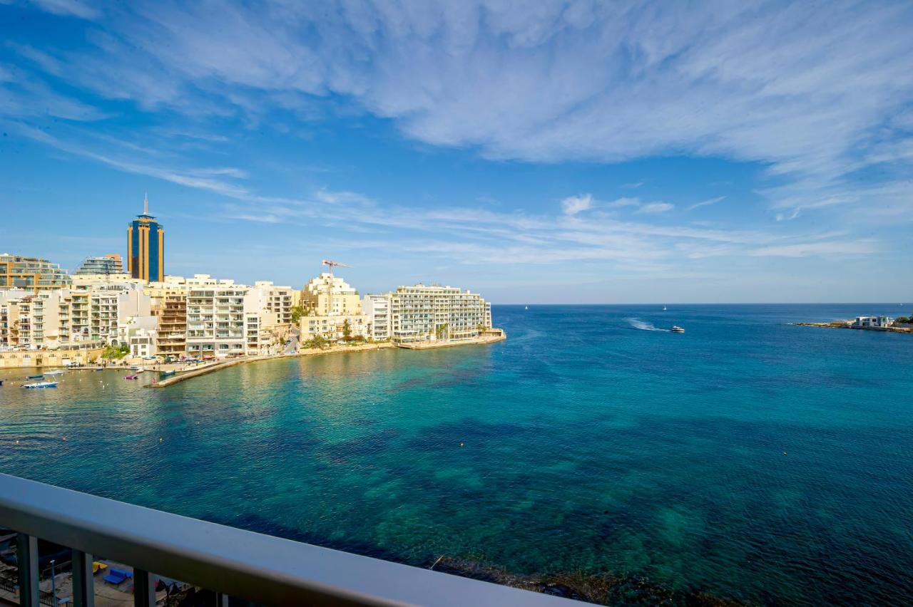 Spinola Bay Top Floor Seafront 3 Bedroom Apartment With Panoramic Sea Views - By Getawaysmalta San Ġiljan Exterior foto