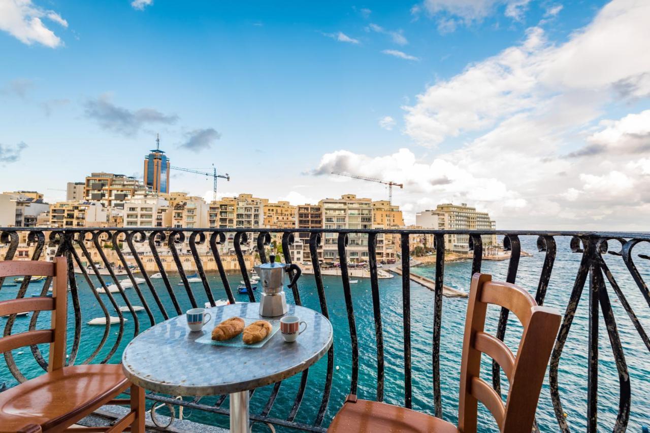 Spinola Bay Top Floor Seafront 3 Bedroom Apartment With Panoramic Sea Views - By Getawaysmalta San Ġiljan Exterior foto