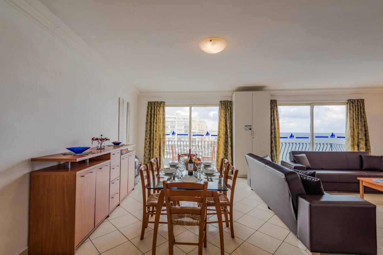 Spinola Bay Top Floor Seafront 3 Bedroom Apartment With Panoramic Sea Views - By Getawaysmalta San Ġiljan Exterior foto